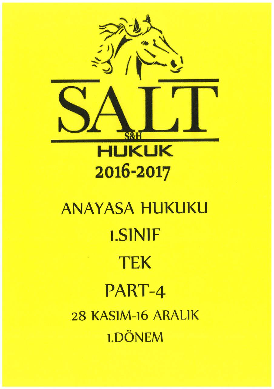 ANAYASA HUKUKU TEK PART-4 1.DÖNEM-Konu Anlatım Kitapçığı