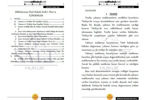 Milletler Özel Hukuku Amfi 1 2. Dönem Not Seti (2020-2021)-DEÜ-Konu Anlatım Kitapçığı