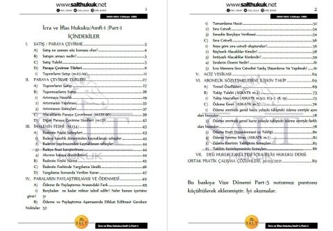 İcra ve İflas Hukuku Amfi 1 2. Dönem Not Seti (2020-2021)-DEÜ-Konu Anlatım Kitapçığı