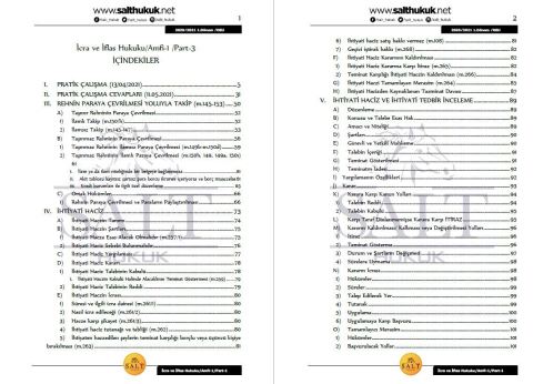 İcra ve İflas Hukuku Amfi 1 2. Dönem Not Seti (2020-2021)-DEÜ-Konu Anlatım Kitapçığı