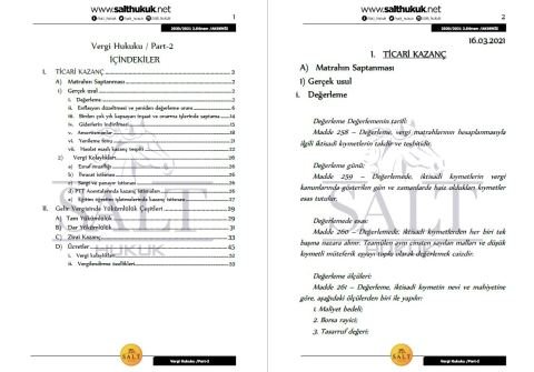 Vergi Huk. 2. Dönem Part-2 (2020-2021)-AKHF-Konu Anlatım Kitapçığı