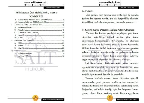 Milletler Özel Hukuku Amfi 2 2. Dönem Not Seti (2020-2021)-DEÜ-Konu Anlatım Kitapçığı