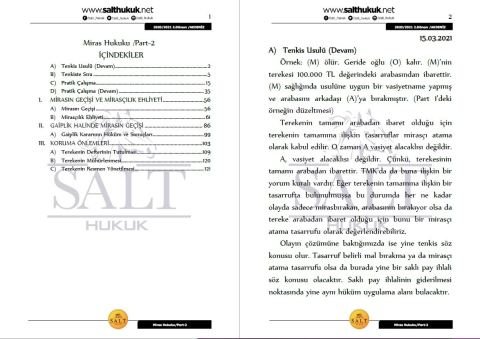 Miras Hukuku 2. Dönem Part-2 (2020-2021)-AKHF-Konu Anlatım Kitapçığı
