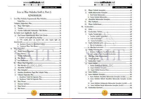 İcra ve İflas Hukuku Amfi 2 2. Dönem Not Seti (2020-2021)-DEÜ-Konu Anlatım Kitapçığı