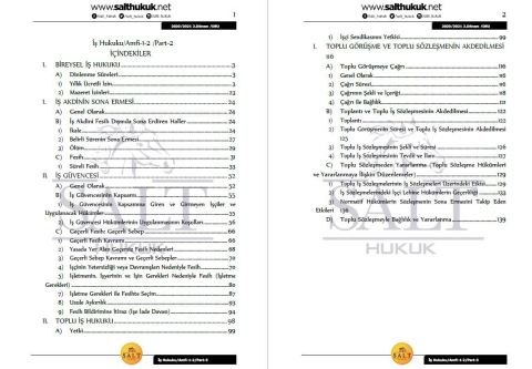 İş Hukuku Amfi 1-2 2. Dönem Not Seti (2020-2021)-DEÜ-Konu Anlatım Kitapçığı