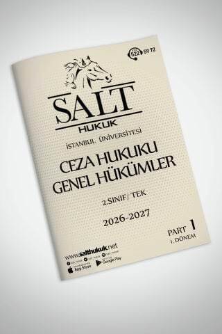 Ceza Genel Hukuku Tek 1. Dönem Part-1 (2026-2027)-İÜHF-Konu Anlatım Kitapçığı
