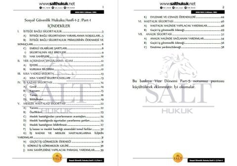 Sosyal Güvenlik Hukuku Amfi 1-2 2. Dönem Not Seti (2020-2021)-DEÜ-Konu Anlatım Kitapçığı