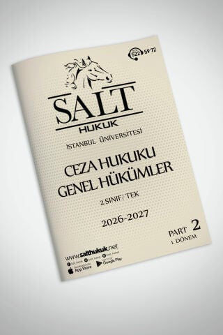 Ceza Genel Hukuku Tek 1. Dönem Part-2 (2026-2027)-İÜHF-Konu Anlatım Kitapçığı