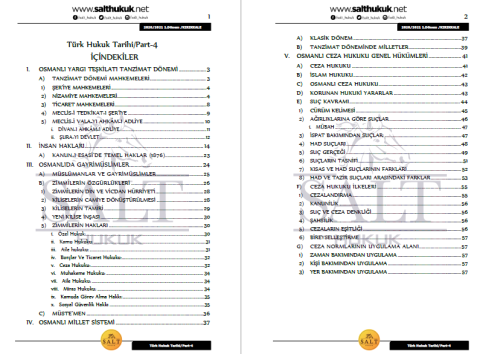 Türk Hukuk Tarihi 1. Dönem Part-4 (2020-2021)-KKÜ-Konu Anlatım Kitapçığı
