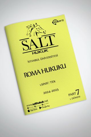 Roma Hukuku Tek 1. Dönem Part-7 (2024-2025)-İÜHF-Konu Anlatım Kitapçığı