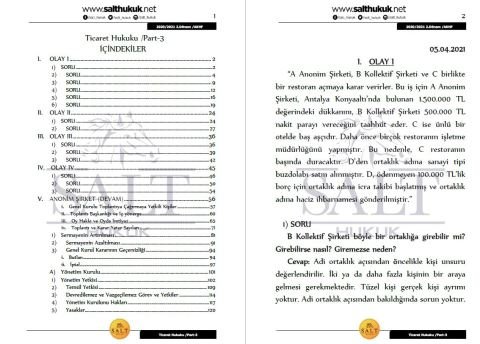 Ticaret Hukuku-1 2. Dönem Part-3 (2020-2021)-AKHF-Konu Anlatım Kitapçığı