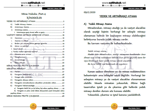 Miras Hukuku 1. Dönem Part-4 (2020-2021)-KKÜ-Konu Anlatım Kitapçığı