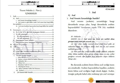 Ticaret Hukuku-2 2. Dönem Part-3 (2020-2021)-AKHF-Konu Anlatım Kitapçığı
