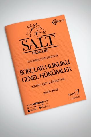 Borçlar Genel Hukuku Çift-2.Öğretim 1. Dönem Part-7 (2024-2025)-İÜHF-Konu Anlatım Kitapçığı