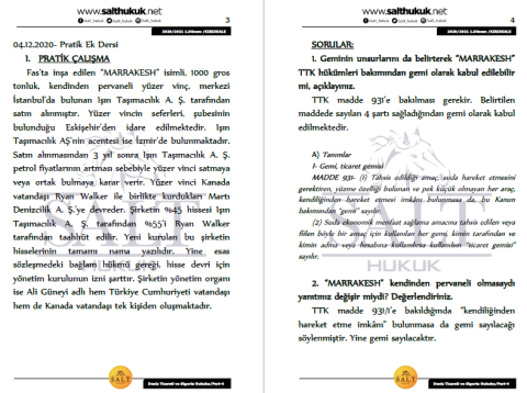 Deniz Ticaret Ve Sigorta 1. Dönem Part-4 (2020-2021)-KKÜ-Konu Anlatım Kitapçığı