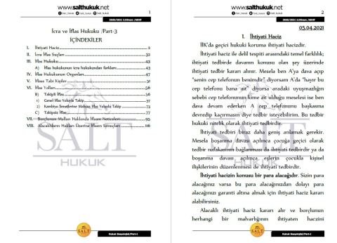 İcra ve İflas Hukuku 2. Dönem Part-3 (2020-2021)-AKHF-Konu Anlatım Kitapçığı