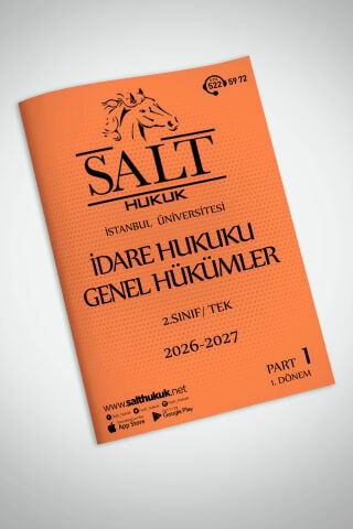 İdare Hukuku Tek 1. Dönem Part-1 (2026-2027)-İÜHF-Konu Anlatım Kitapçığı