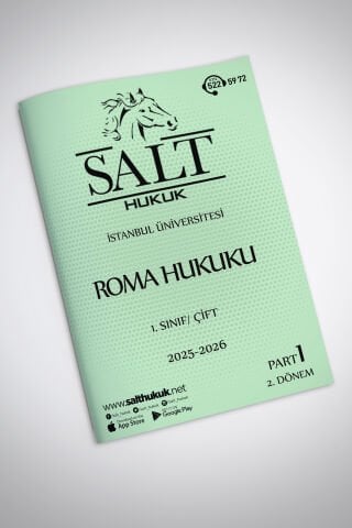 Roma Hukuku Çift 2. Dönem Part-1 (2025-2026)-İÜHF-Konu Anlatım Kitapçığı