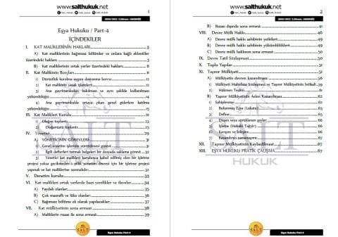 Eşya Hukuku 2. Dönem Part-4 (2020-2021)-AKHF-Konu Anlatım Kitapçığı