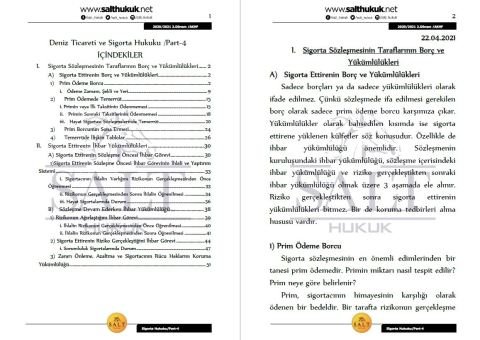 Deniz Ticaret Sigorta 2. Dönem Part-4 (2020-2021)-AKHF-Konu Anlatım Kitapçığı