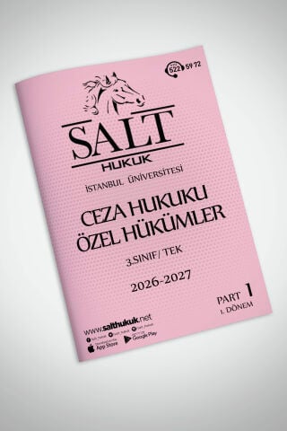 Ceza Özel Hukuku Tek 1. Dönem Part-1 (2026-2027)-İÜHF-Konu Anlatım Kitapçığı