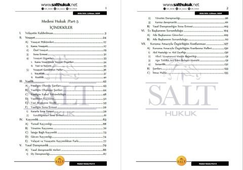 Medeni Hukuk 2. Dönem Part-5 (2020-2021)-AKHF-Konu Anlatım Kitapçığı