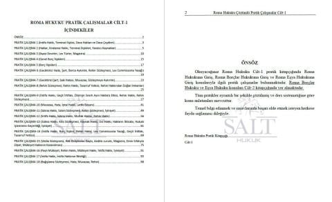 Roma Hukuku Konu Anlatımlı ve Çözümlü Pratik Çalışma Cilt-1