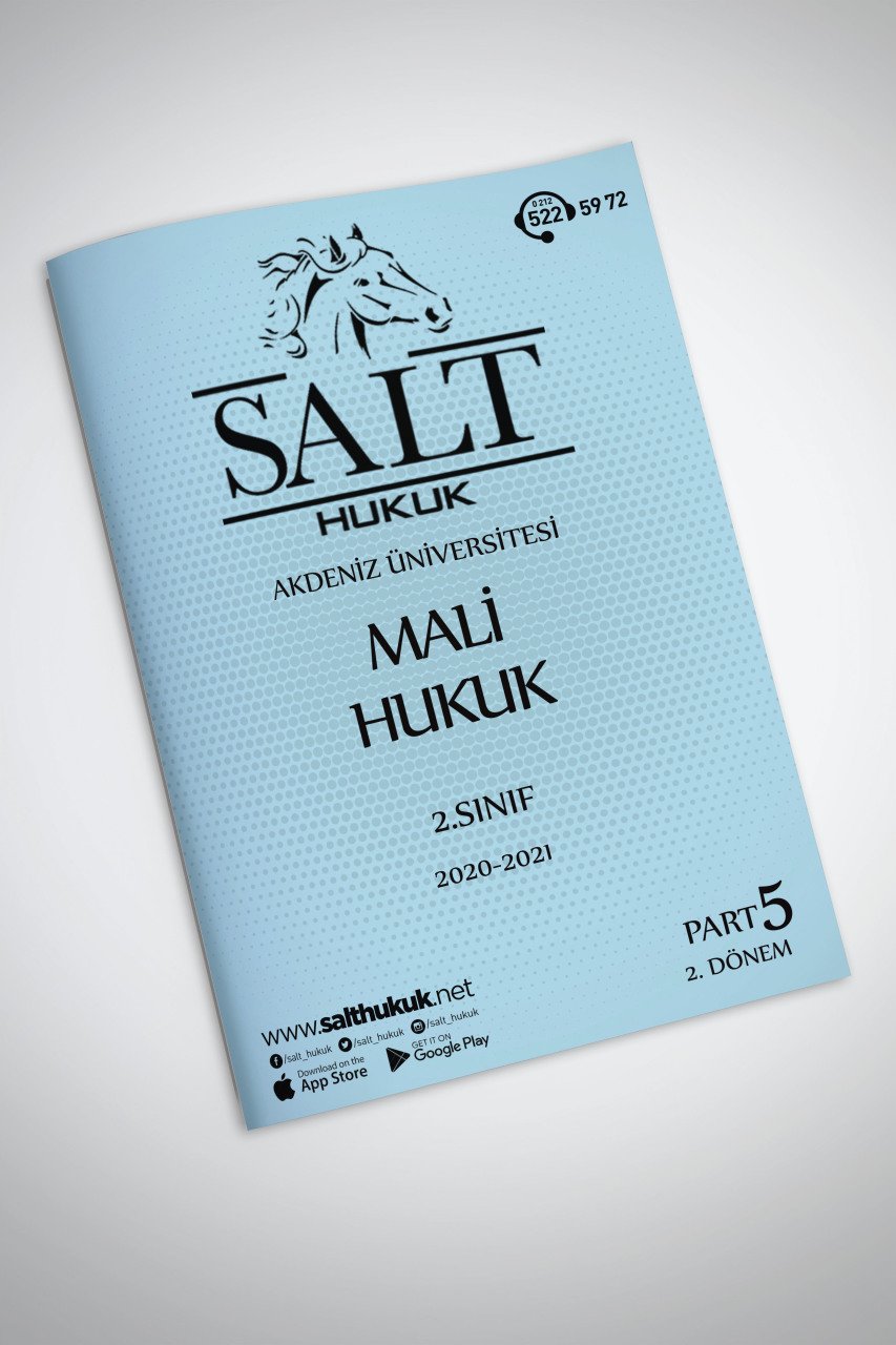 Maliye Hukuku 2. Dönem Part-5 (2020-2021)-AKHF-Konu Anlatım Kitapçığı