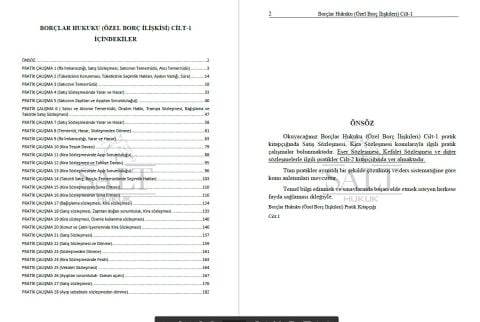 Borçlar Hukuku (Özel Borç İlişkileri) Konu Anlatımlı ve Çözümlü Pratik Çalışmalar Cilt-1