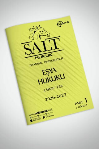 Eşya Hukuku Tek 1. Dönem Part-1 (2026-2027)-İÜHF-Konu Anlatım Kitapçığı