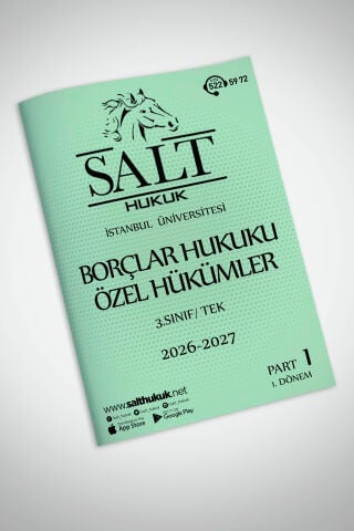 Borçlar Özel Hukuku Tek 1. Dönem Part-1 (2026-2027)-İÜHF-Konu Anlatım Kitapçığı