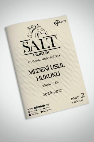 Medeni Usul Hukuku Tek 1. Dönem Part-2 (2026-2027)-İÜHF-Konu Anlatım Kitapçığı