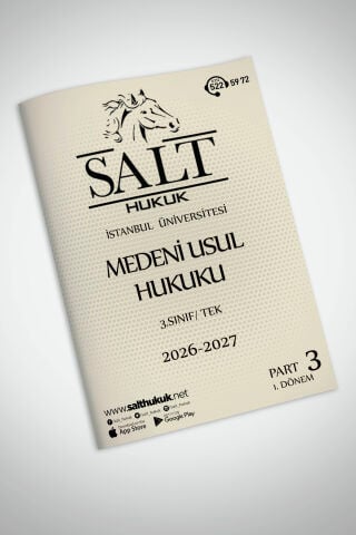 Medeni Usul Hukuku Tek 1. Dönem Part-3 (2026-2027)-İÜHF-Konu Anlatım Kitapçığı