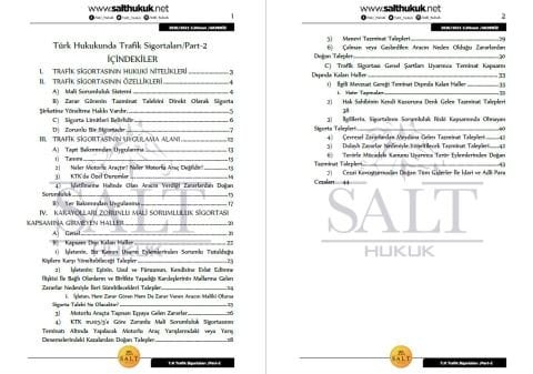 Türk Hukukunda Trafik Sigortaları 2.Dönem Part-2 (2020-2021)-AKHF-Konu Anlatım Kitapçığı