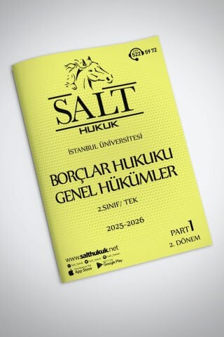 Borçlar Genel Hukuku Tek 2. Dönem Part-1 (2025-2026)-İÜHF-Konu Anlatım Kitapçığı