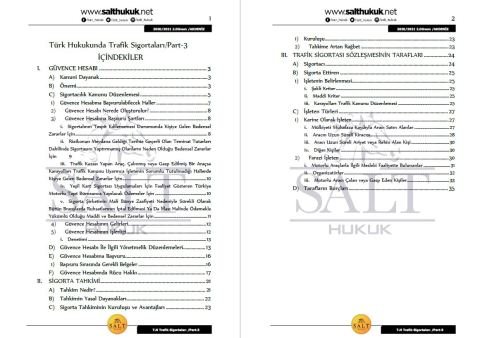 Türk Hukukunda Trafik Sigortaları 2.Dönem Part-3 (2020-2021)-AKHF-Konu Anlatım Kitapçığı