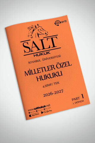 Milletler Özel Hukuku Tek 1. Dönem Part-1 (2026-2027)-İÜHF-Konu Anlatım Kitapçığı