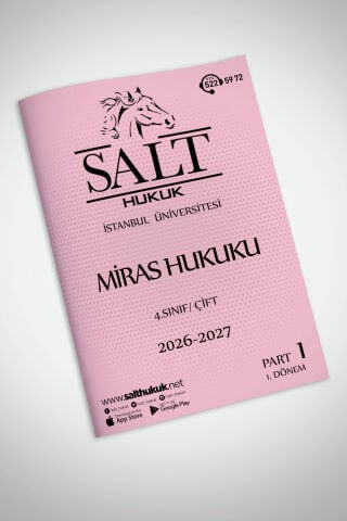 Miras Hukuku Çift 1. Dönem Part-1 (2026-2027)-İÜHF-Konu Anlatım Kitapçığı