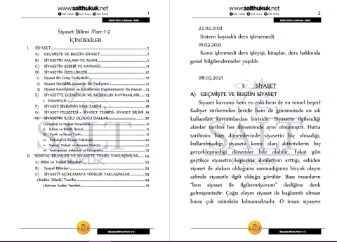 Siyaset Bilimi 2. Dönem Part-1-2 (2020-2021)-KKÜ-Konu Anlatım Kitapçığı