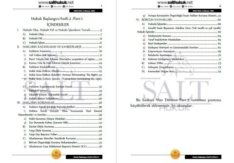 Hukuk Başlangıcı Amfi 2 2. Dönem Part-1 (2020-2021)-DEÜ-Konu Anlatım Kitapçığı