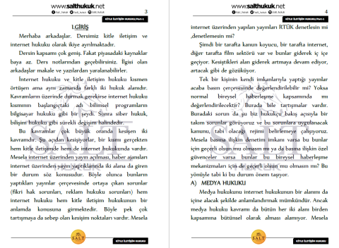 KİTLE İLETİŞİM VE İNTERNET HUKUKU TÜM KONULAR PART-1-Konu Anlatım Kitapçığı