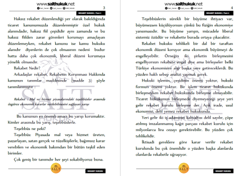 REKABET HUKUKU TÜM KONULAR PART-1-Konu Anlatım Kitapçığı