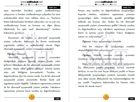 TAHKİM VE ALTERNATİF UYUŞMAZLIK ÇÖZÜM YOLLARI TÜM KONULAR PART-1-Konu Anlatım Kitapçığı