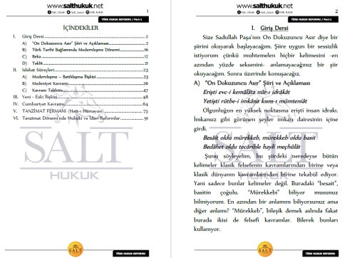 TÜRK HUKUK REFORMU TÜM KONULAR PART-1-Konu Anlatım Kitapçığı