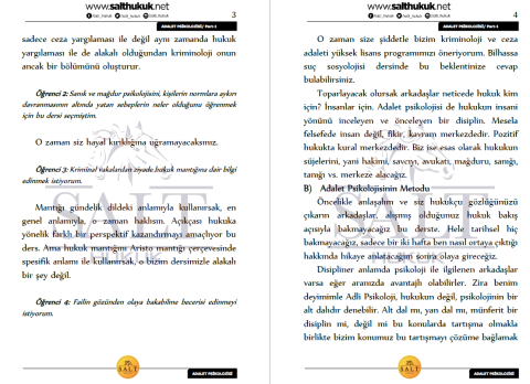 ADALET PSİKOLOJİSİİ TÜM KONULAR PART-1-Konu Anlatım Kitapçığı