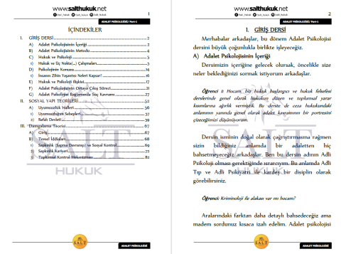 ADALET PSİKOLOJİSİİ TÜM KONULAR PART-1-Konu Anlatım Kitapçığı