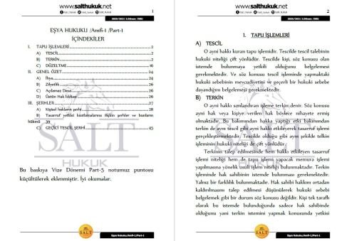 Eşya Hukuku Amfi 1 2. Dönem Part-1 (2020-2021)-DEÜ-Konu Anlatım Kitapçığı