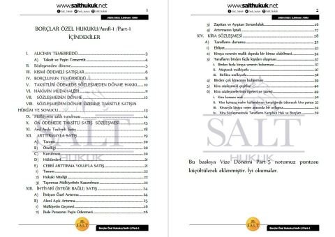 Borçlar Özel Hukuku Amfi 1 2. Dönem Part-1 (2020-2021)-DEÜ-Konu Anlatım Kitapçığı