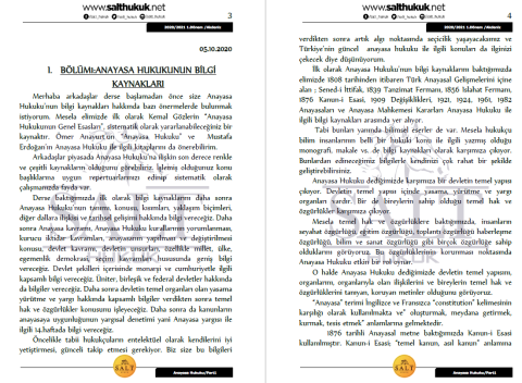 Anayasa Hukuku 1. Dönem Part-1 (2020-2021)-AKHF-Konu Anlatım Kitapçığı