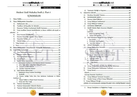 Medeni Usul Hukuku Amfi 2 2. Dönem Part-1 (2020-2021)-DEÜ-Konu Anlatım Kitapçığı